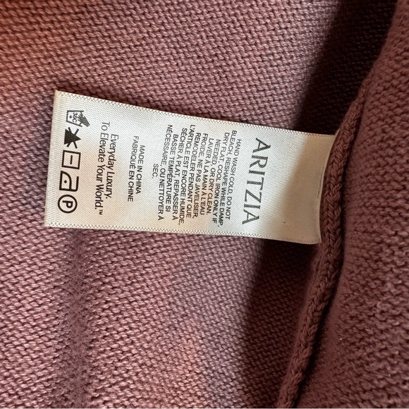 Aritzia Sunday Best Danes Dusty Rose Knit Zip-Up Hoodie Size S - Organic Cotton - Picture 8 of 14
